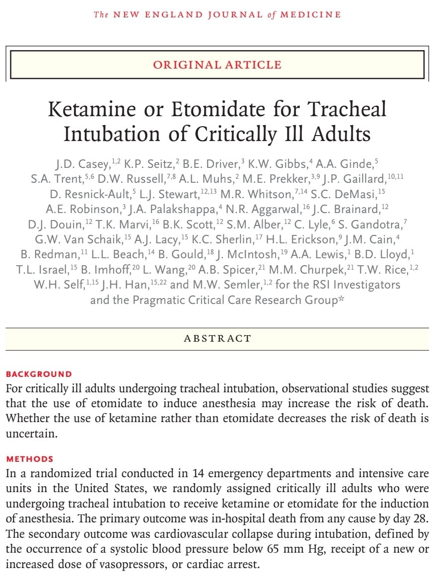Cetamina vs. Etomidato para Intubação Traqueal de Adultos Criticamente Enfermos